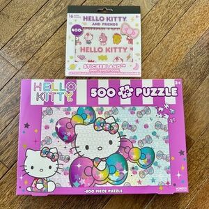 🎀 Sanrio Hello Kitty 500 PC Puzzle & Stickerland Pack (over 400 stickers!)